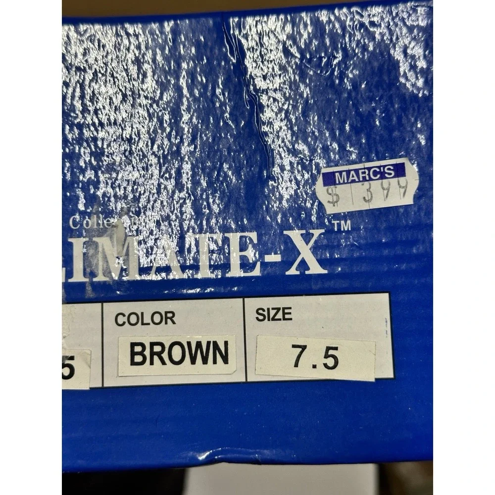 Climate-X Men's Cap Toe Brown Leather Dress Shoe New In‎ Box Size 7.5 MSRP 399